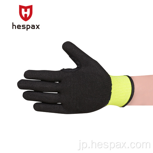 Hespax OEMインパクトTPR溶接手袋ニトリルが浸した